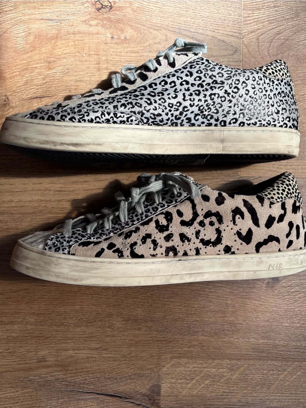 P448 Women's Gray Leopard & Zebra Print Low-Top Sneakers - Picture 4 of 9